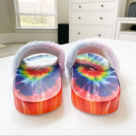 Top Moda Rainbow Plush Slide Sandal Cab-99 - Picture 5 of 8